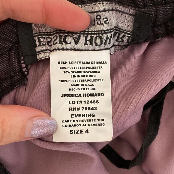 Vintage 90s Mauve & Black Mesh Maxi Skirt Size 4 - Picture 7 of 10